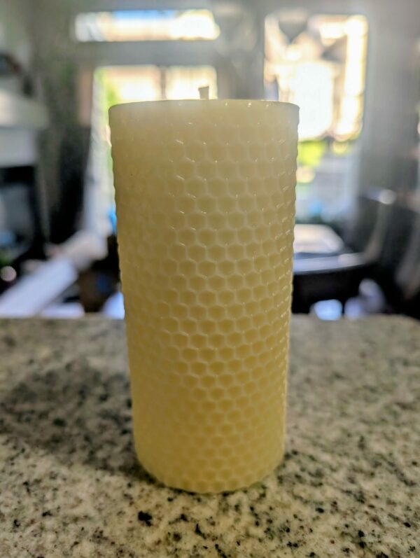 White Beeswax Honeycomb Pillar
