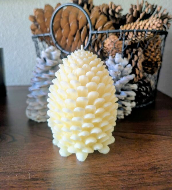 White Beeswax Pine Cone - Image 2