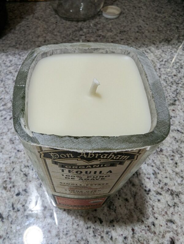 White Beeswax Tequila Glass Candle - Image 3