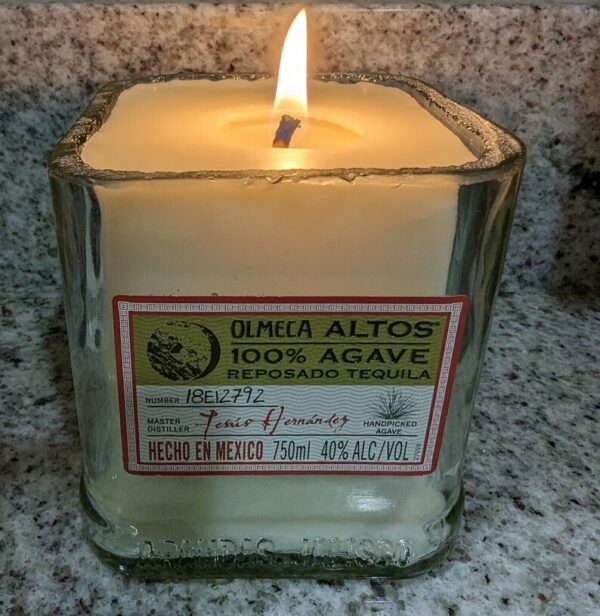 White Beeswax Tequila Glass Candle