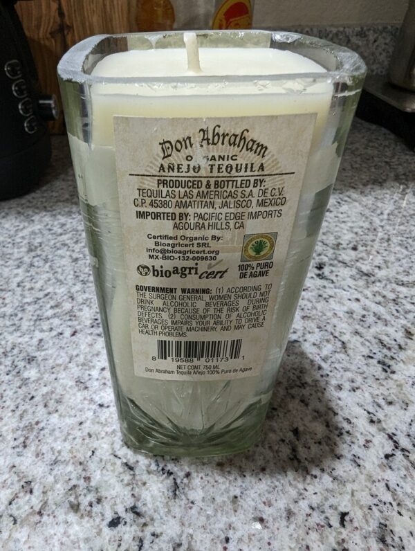 White Beeswax Tequila Glass Candle - Image 4