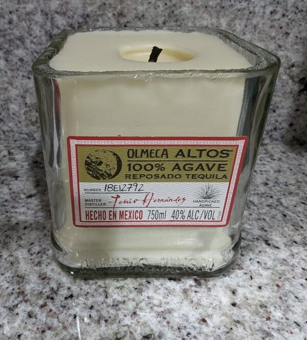 White Beeswax Tequila Glass Candle - Image 2